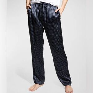 Majestic International M 100% Silk Charmeuse Pajama Pants dotted loungewear
